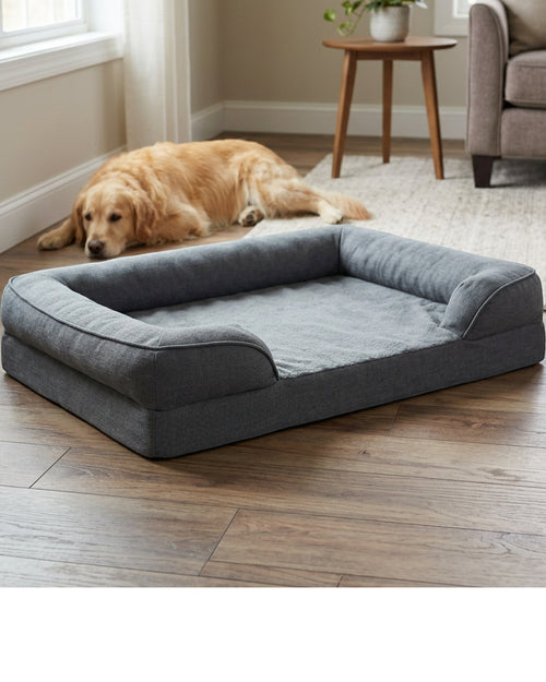 Savod Bolster Large Dog Bed Slate 36 x 27 in