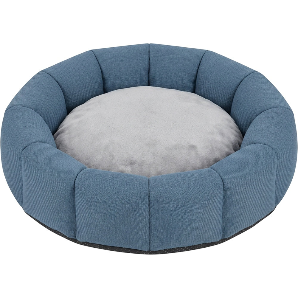 Savod Channelled Round Large Dog Bed 110 cm Muted Blue - Product view