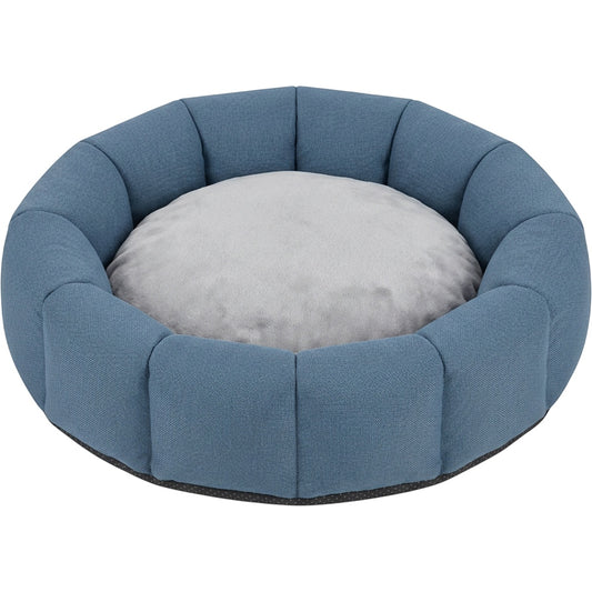 Savod Channelled Round Large Dog Bed 110 cm Muted Blue - Product view