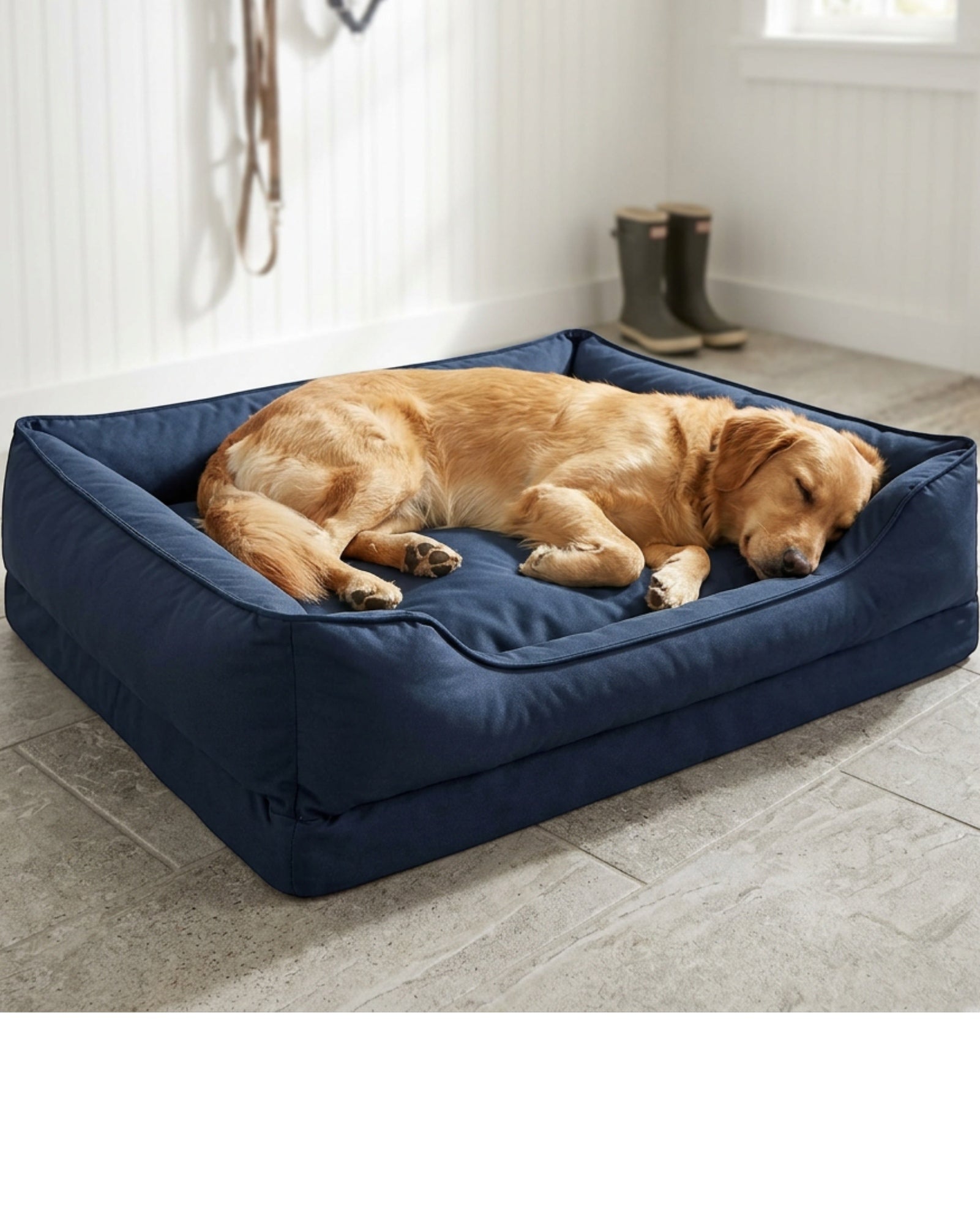Savod Waterproof Large Dog Bed Navy 40 x 30 in